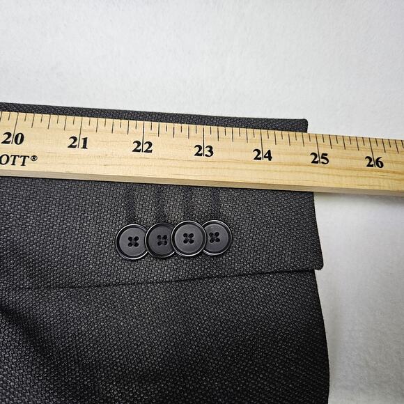 Banana Republic Mens Blazer Nailshead 40R Charcoal Gray 792939 Slim Suit Jacket - Picture 15 of 16